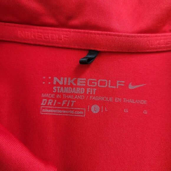 Nike Golf Standard Fit Dri Fit Two Color Short Sleeve Golf Polo Red & Gray Large - Picture 3 of 7